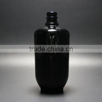 Wholesale big capacity black glass bottle of 1000ml