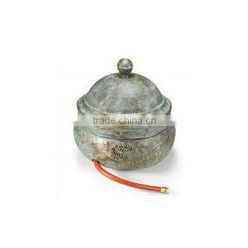 Embossed Hose pot with Lid-Patina Finish