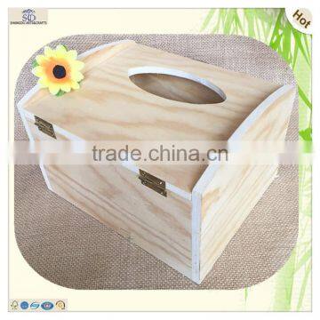 Carved Hinged Mdf Pine Paulownia Wood Tissue Box photo-4