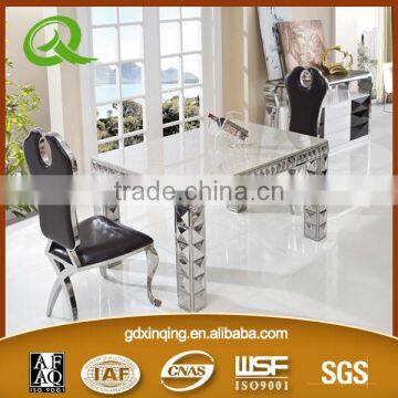 TH338 High quality stainless steel tempered glass dining table