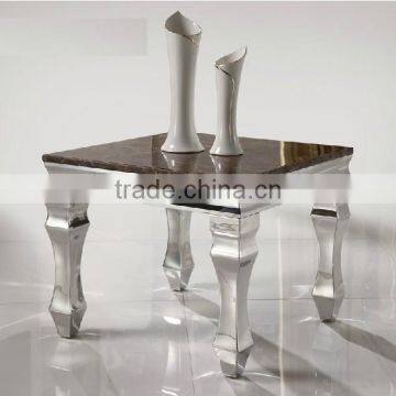 Stone Top Metal Legs Bed Side Table photo-2