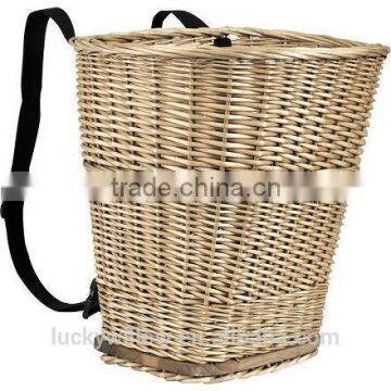 Decorative woven wicker packback basket/handwoven willow pannier basket with adjustable straps