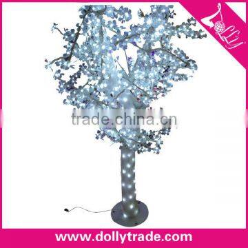 Decorative White Outdoor Lighted Christmas Trees