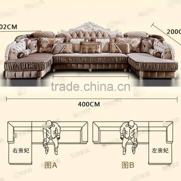 M512 High Quality Noble Antique Design European Style Italy Living Room Corner Sofa photo-3