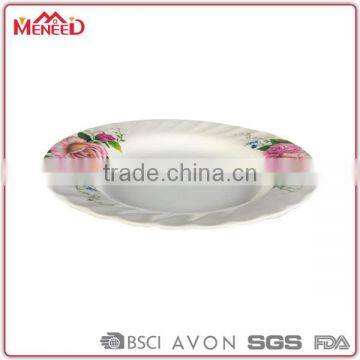 10inch Rose Printed Round Plastic Wave Plate for Wedding photo-2