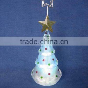 Acrylic Christmas tree place card hoiders with LED