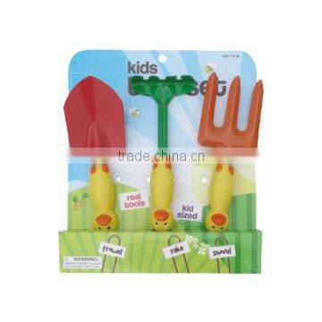 3pc mini shovel rake fork garden tool set in paper display box