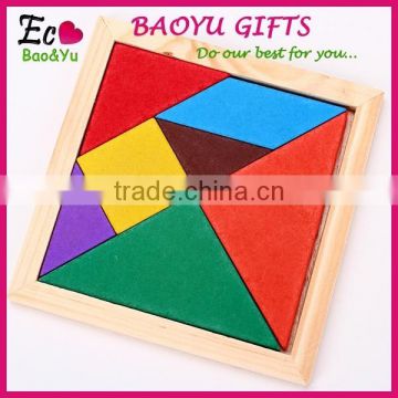 Children's wooden environmental 3d puzzle toys ,Colorful jigsaw puzzle building blocks fancy toy