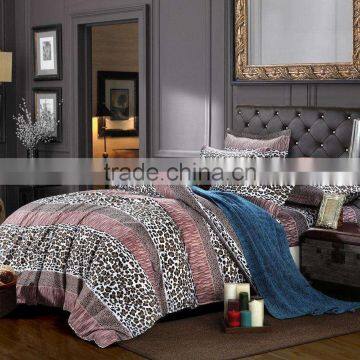 DISCOUNT!!2016 reactive printing bedclothes new 3D leopard home tetiles set duvet cover bedsheet pillowcases queen size.