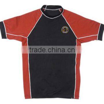 Red & Black Colour Rush Guard T-Shirt
