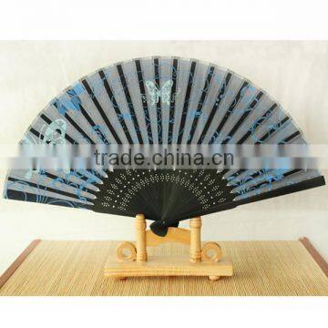 Folk Style Wedding Favor Custom Printed Logo Bamboo Folding Wedding Hand Fan photo-6