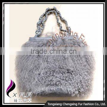 CX-H-04B Hot Sale Genuine Mongolian Lamb Fur Hand Bags photo-4