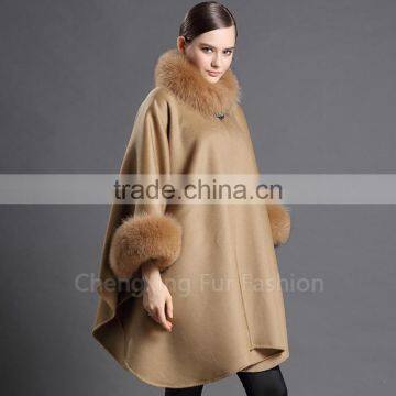 CX-B-P-19 Fur Trim Fashion Pashmina Large Size Warm Stole Scarf Shawl photo-2