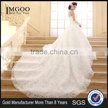 2016 New Wedding Fashion Towel Diamond Korean Style Long Drag Tail Thin Brides Winter Wedding Dress