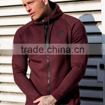 Fashion Design Dropped Curved Hem Hoodie Performance Top Fleece Tracksuits for Men Raglan Long Sleeve Longline Zipper Hoodie