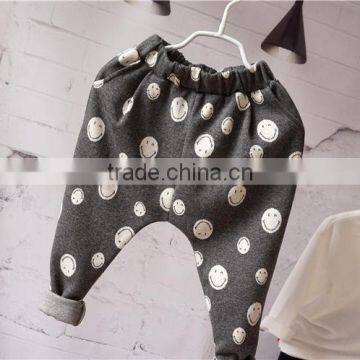 YD12328 Korean Children Casual Pants Spring Smiling Face Boys Trousers photo-3