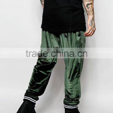 Dark Green Velour Joggers Wholesale Sweatpants Mens photo-4