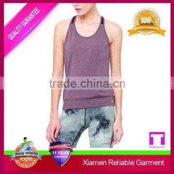 OEM Best Seller Ladies Gym Singlet Custom Tank Top Singlet Yoga Tank in Dark Grey Heather