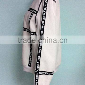 Custom Wholesale Long Sleeve Unisex Sweatshirt,woven Line With Printed Pullover Hoodies photo-3