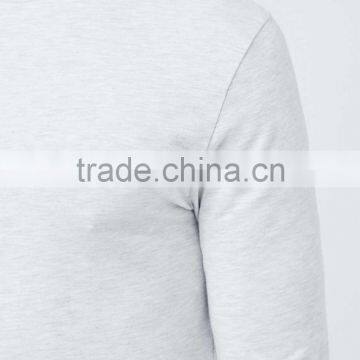 Mens Light Grey Casual t Shirts Turtle Neck Blank T-shirt Long Sleeve Cotton t Shirts photo-4