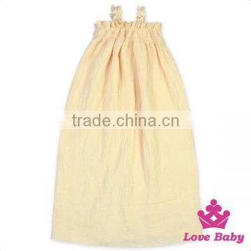 Kids Plain Purple Ruffle Halter Sleeveless Design Baby Girl Soft Evening Smoking Maxi Dress Model Long Skirt photo-4