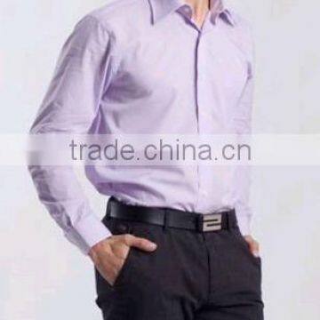 2016 Light Blue Elegant Style Linen / Cotton Shirt With Peaked Collar photo-2