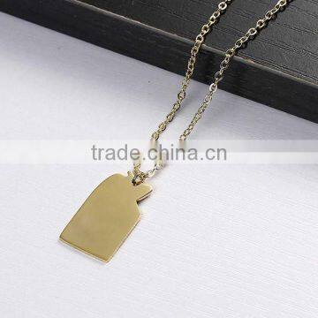 New Fashion 304 Stainless Steel Silhouette Map Australia Northern Territory Charm Necklace Link Cable Chain 18K Gold Plated