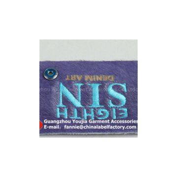 Purple Horsehair Label With Metal
