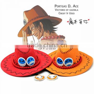 (HOT) One Piece Flying Fire Fist Ace Cosplay cap Anime cosplay costume hat