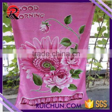 promotional wholesale egypt cotton cut pile print beach towels with sunflower