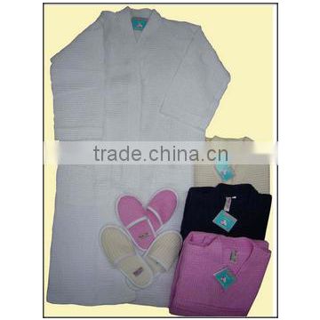 Cotton Waffle Bathrobes & Slippers