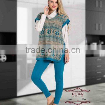 ladies high quality 2016 winter leggings pajama set made in Turkey