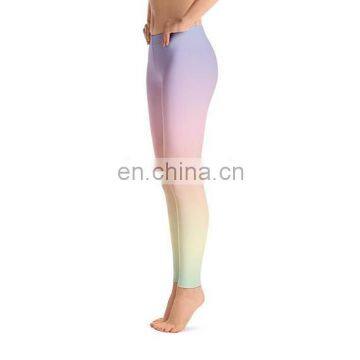 Wholesale sexy custom made sublimation colourful shiny women fitness yoga pants
