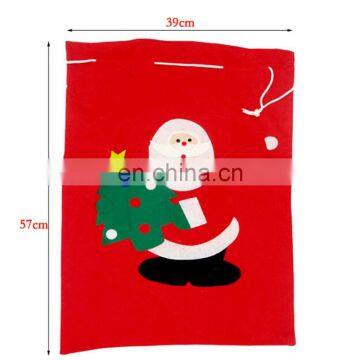Christmas Printed Red Lightweight Large Drawstring Santa Claus Gift Bag photo-4