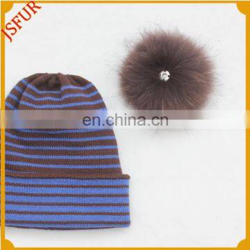 Cheap Wholesale Beanie Hats Custom-Made Stripe Bobble Hat