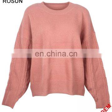 Mixed knit cashmere jumper pullover Ladies knitwear