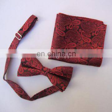 Polyester Bow Tie and Pocket Square Sets Higher Quality