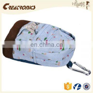 CR Mix Colors Vintage Women Girl Kid Baby Storage Cute Flower Floral Coin Round Zipper Bag Bule Change Wallet Purse