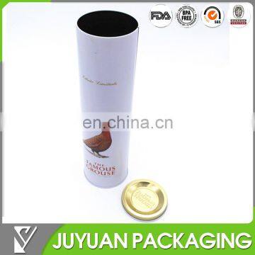 White printing round wine gift packaging metal tin box wholesale