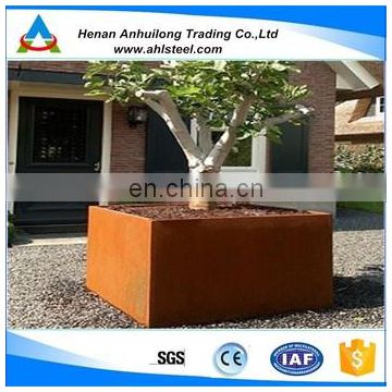 premium weathering steel cheap durable square corten steel flower pot for outdoor use