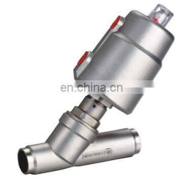 Stainless Steel Actuator double acting weld pneumatic angle seat valve