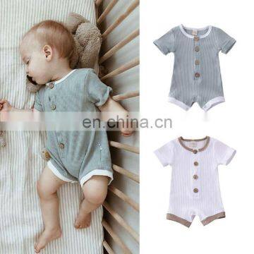 2020 Newest Summer Babay Clothes Ribbed Solid Romper Jumpsuit Baby Clothes Baby Clothing Boys' Rompers Baby+rompers photo-3