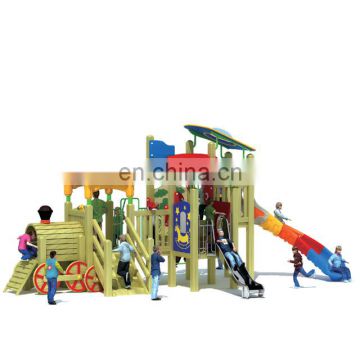 Wooden outdoor playground ,kids colorful plastic slide set