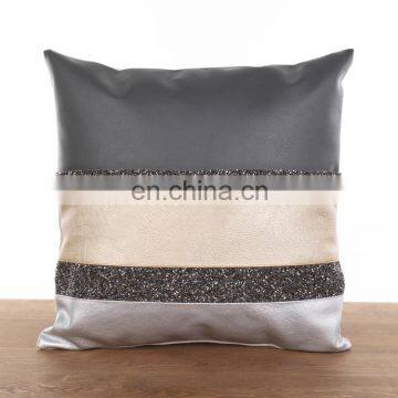 Luxury faux leather PU bling decorative pillow cushion