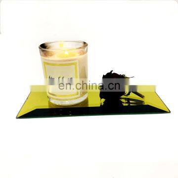 rectangle  mirror candleplatetablecenterpiece for wedding decoration