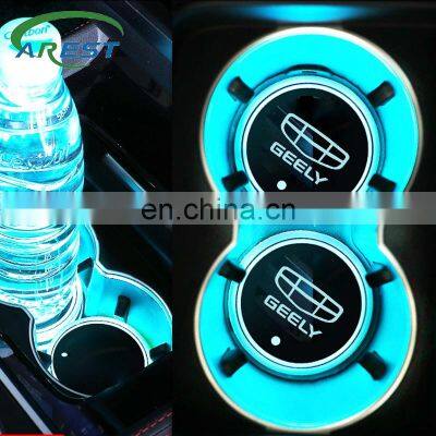 Led water coaster water glass atmosphere light Sticker for geely atlas coolray mk cross emgrand GS GL styling accessories