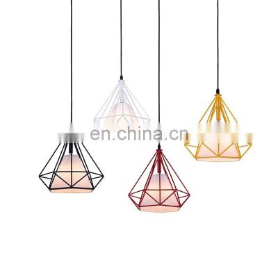 Tonghua Vintage Colors Industrial Loft Decorative Iron Cage Cloth Covered Creative Chandelier Filament Bulb Lamp