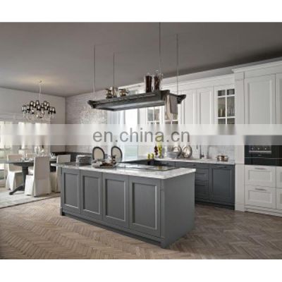 fully assembled wooden shaker kitchen cabinets in elegant gray