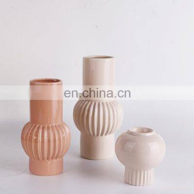 Amazon Hot Sale Wholesale China Pink Delicate Christmas Ball Flower Decorative Vases Wholesale Vase Home Ceramic Decor for Table photo-2
