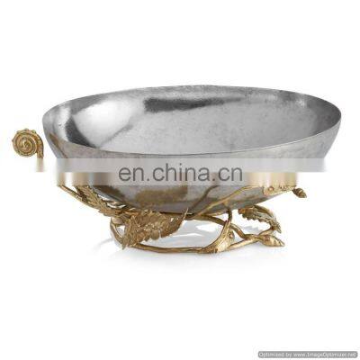 Fancy metal silver and gold decorative bowl